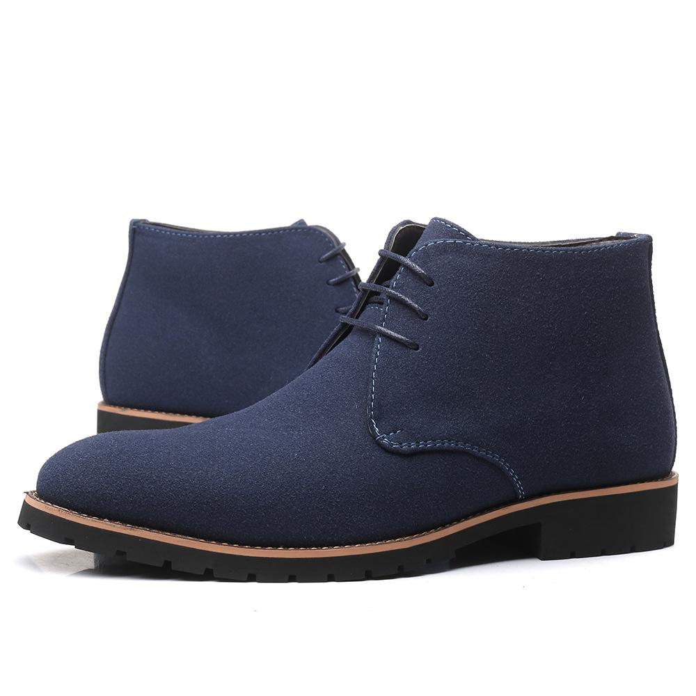 Schuhe Mann Frühling Neue Mode Lässige Herren Knöchel Chelsea Boots Männliche Schuhe Kuhveloursleder Slipper Motorrad Herrenstiefel gy6 46 blau von Joom DACH