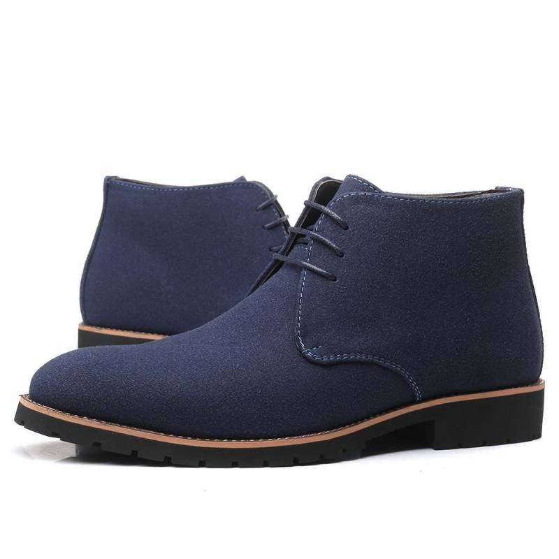 Schuhe Mann Frühling Neue Mode Lässige Herren Knöchel Chelsea Boots Männliche Schuhe Kuhveloursleder Slipper Motorrad Herrenstiefel gy6 46 blau von Joom DACH