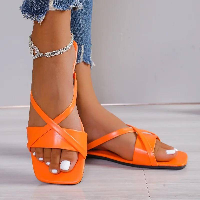 Schuhe Weiblich Heißer Verkauf Offene Spitze frauen Hausschuhe Casual Strand Hausschuhe Frauen Quadratische Spitze Flache mit Plus Größe frauen Sandalen 38 von Joom DACH