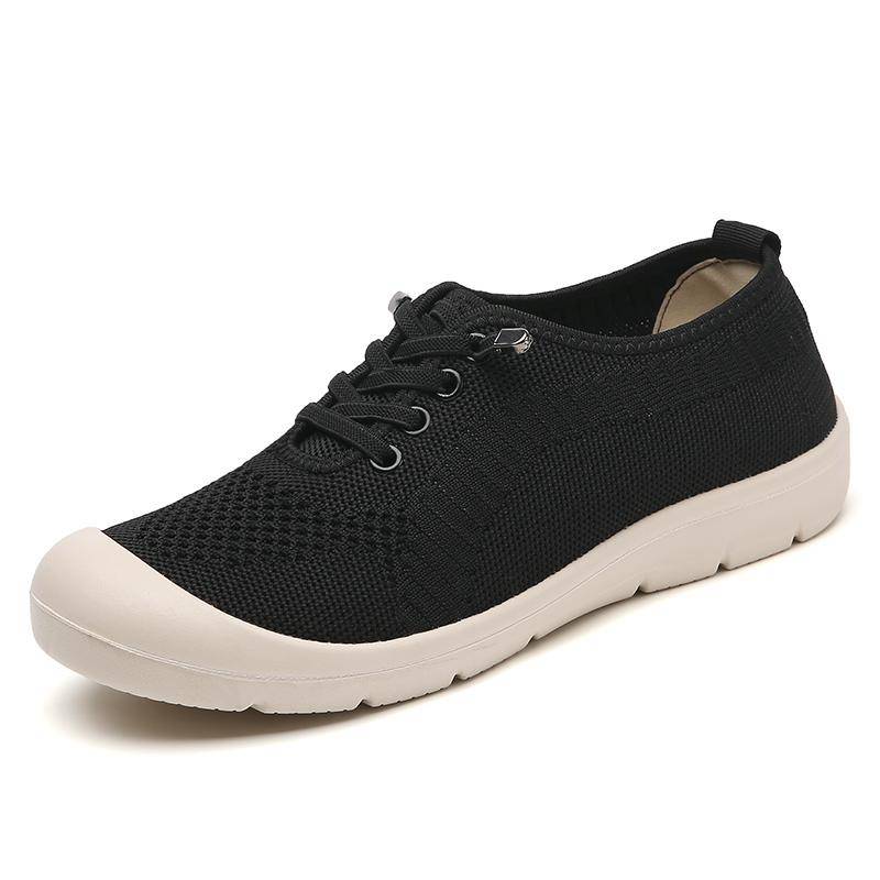 Schuhe für Damen Neue Lässige Mode Laufschuhe Fliegendes Gewebe Atmungsaktiv Damenschuhe Weiche Sohle Trendige Sneaker Damen 35 schwarz von Joom DACH