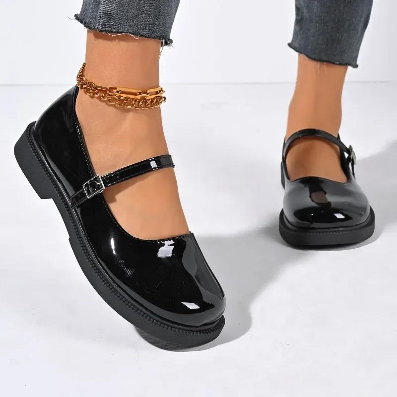 Schuhe für Damen in Übergröße, Mary Janes, Damenpumps, prägnante, lässige Pumps für Damen, runde Zehenpartie, niedriger Absatz, Schnallenriemen, Damen 41 schwarz von Joom DACH