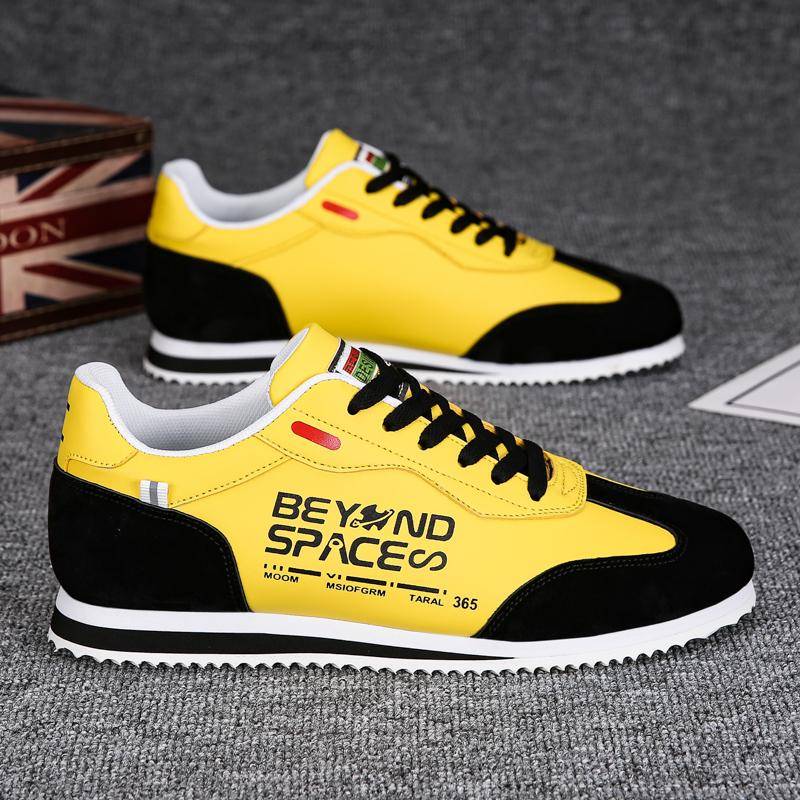 Schuhe für Herren Atmungsaktiv Schnürschuhe Forrest Gump Flache Slipper Freizeit-Sneaker Mann Sommer Walking Casual Ohne Leder 41 gelb von Joom DACH