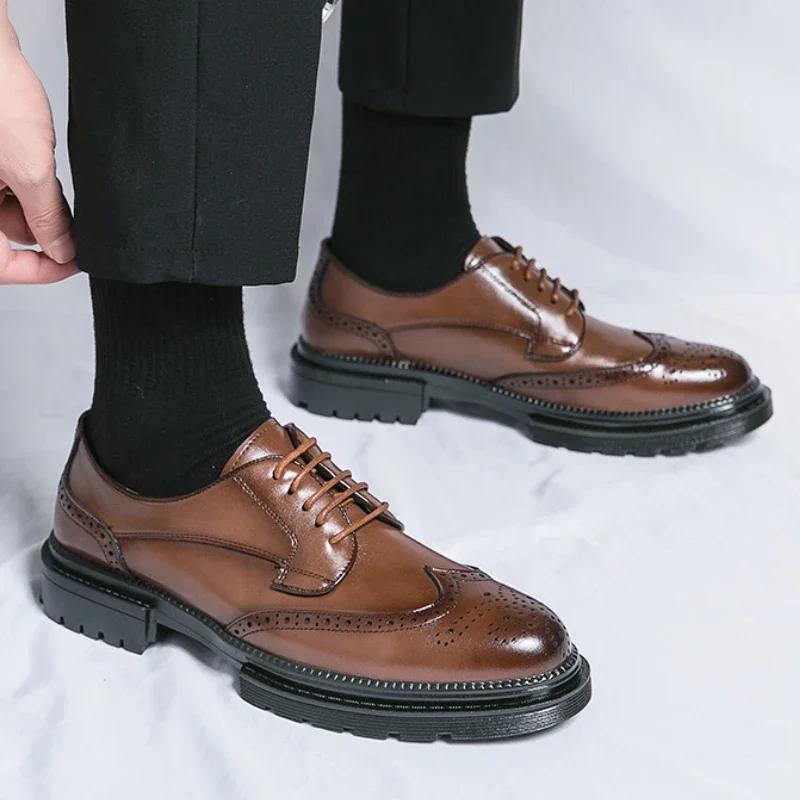 Schuhe für Herren Freizeit Echtes Leder, Britische spitze Business-Kleidung, Schuhe mit Höhenerhöhung für Herren, Koreanische Version Slipper Herren 42 von Joom DACH