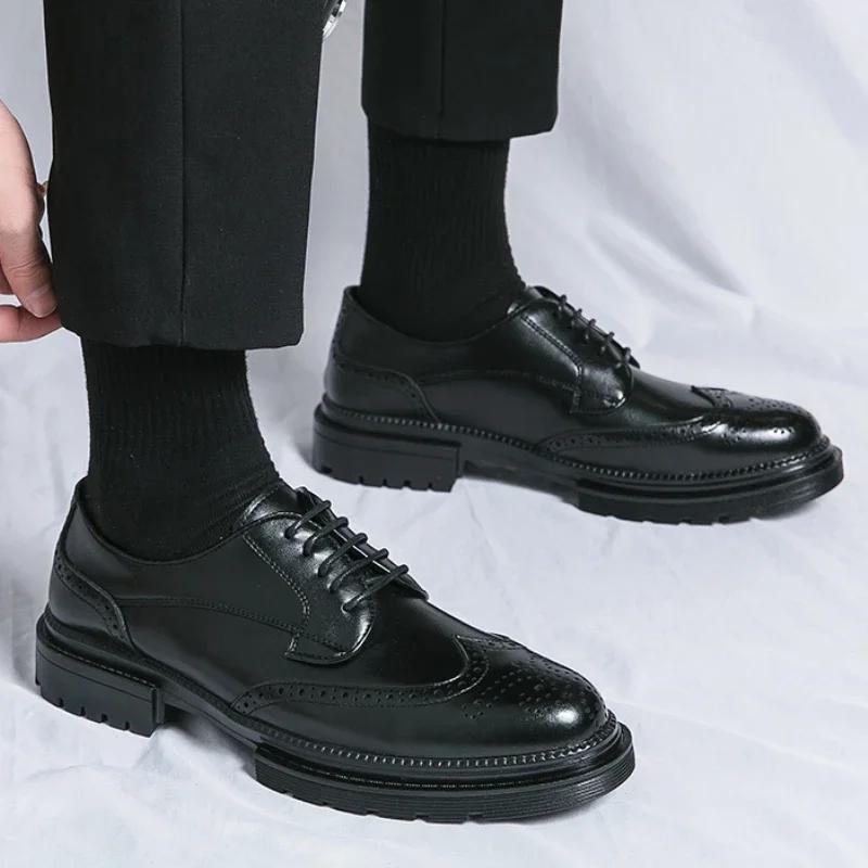 Schuhe für Herren Freizeit Echtes Leder, Britische spitze Business-Kleidung, Schuhe mit Höhenerhöhung für Herren, Koreanische Version Slipper Herren 44 schwarz von Joom DACH