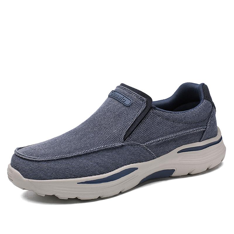 Schuhe für Herren Lässige Sommerschuhe Leichte Canvas Atmungsaktive Slipper Herren Neu Männlich Outdoor Walking Sneaker Große Größe 40 blau von Joom DACH