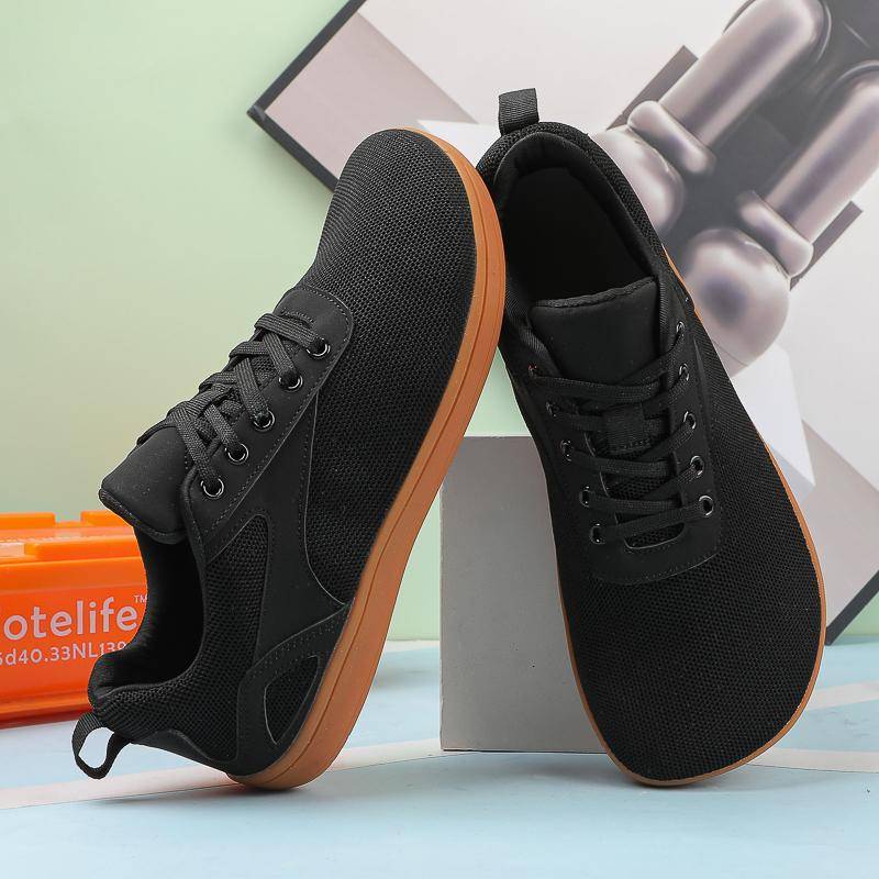 Schuhe mit breiter Spitze, Unisex, Mesh, atmungsaktiv, lässig, für Herren, bequeme Barfuß-Sportschuhe für den Außenbereich 46 schwarz von Joom DACH