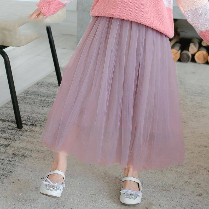 Schule Kinder Rock Baby Mädchen Mesh Rock All-match Einfarbig Alle Jahreszeiten Kinder Rock 8 Farbe 10 12 13 jahre 150cm lavendel von Joom DACH