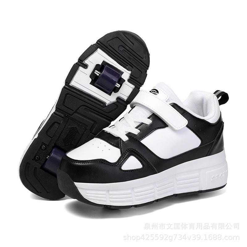 Schulmädchen Rollschuhe Jungen Mädchen Erwachsene Burst Schuhe Doppelräder Fliegende Schuhe Rollschuhe Kinder Burst Schuhe 34 von Joom DACH