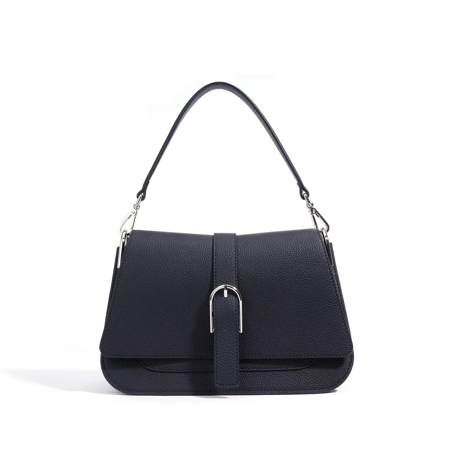 Schultertasche Nischendesign High-End Leder Damen Umhängetasche Schlicht und vielseitig Pendeln Exquisites Tragen schwarz von Joom DACH