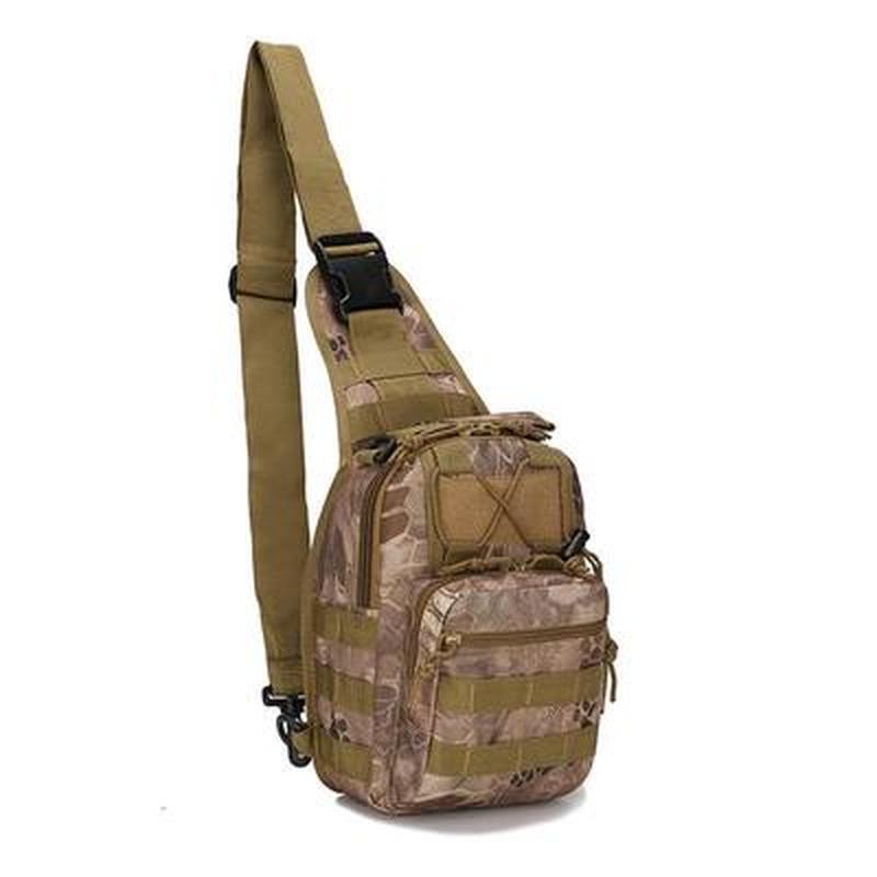 Schultertasche Sling Rucksack Armee Camping Wandertasche Outdoor Sport Brusttasche Reise Trekking Jagd Rucksack hellbraun von Joom DACH