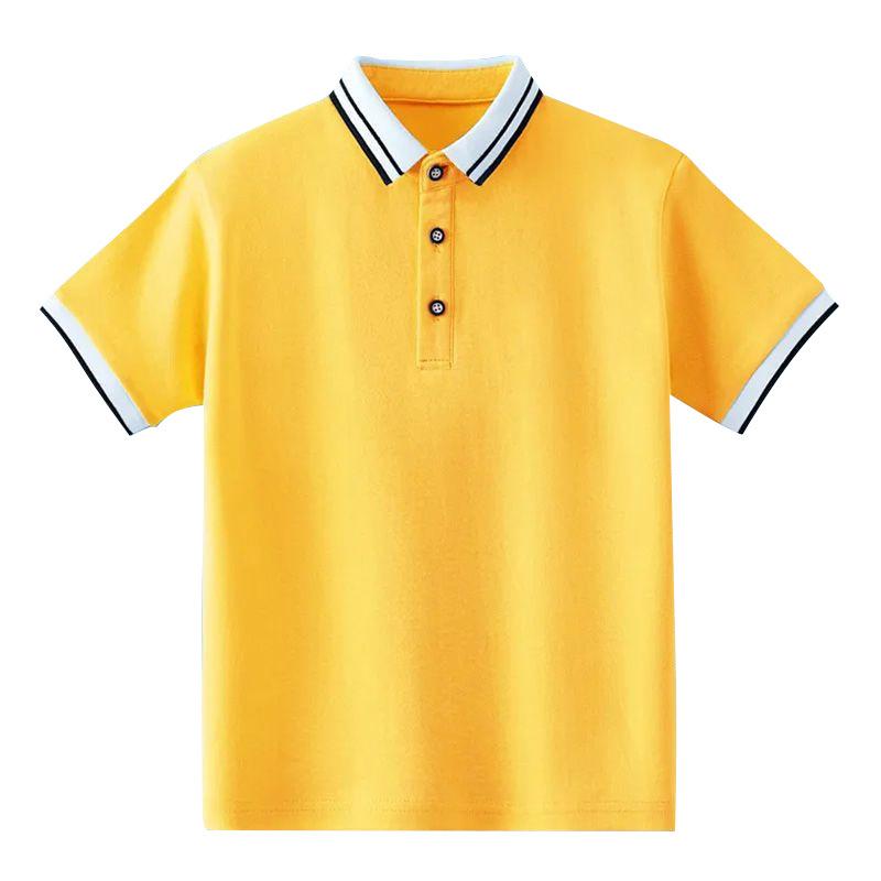 Schuluniformen, Kinderbekleidung, Sommer-Kurzarm-T-Shirts, Baumwolle für Jungen, gestreifte Poloshirts für Kinder mittlerer und großer Größe 160cm von Joom DACH