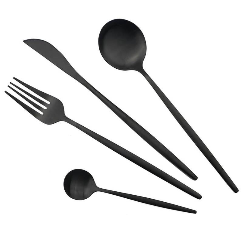 Schwarz Matt Besteck Set Messer Gabel Löffel Geschirr Küche Besteck Besteck Geschirr Set Edelstahl Geschirr Set 1pc cake fork schwarz von Joom DACH