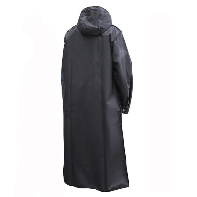 Schwarz Mode Erwachsene Wasserdichte Lange Regenmantel Frauen Männer Regen mantel Mit Kapuze Für Outdoor Wandern Reisen Angeln Klettern Verdickt XXXL schwarz von Joom DACH