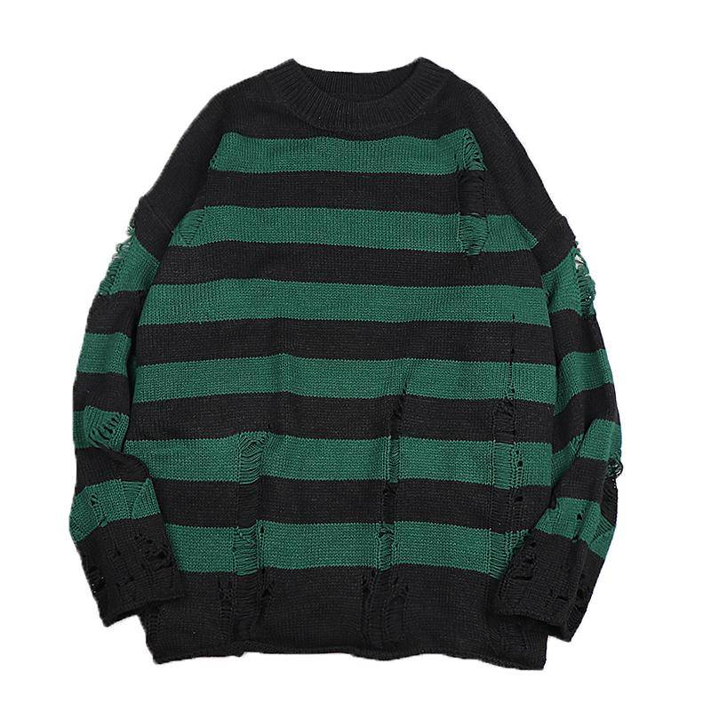 Schwarz Streifen Pullover Zerstört Zerrissene Pullover Männer Pullover Loch Stricken Pullover Männer Übergroßen Sweatshirt Harajuku Langarm Tops 2XL dunkelgrüne Schwarz Streifen Pullover Zerstört Zerrissene Pullover Männer Pullover Loch Stricken Pullover Männer Übergroßen Sweatshirt Harajuku Langarm Tops 2XL dunkelgrüne von Joom DACH