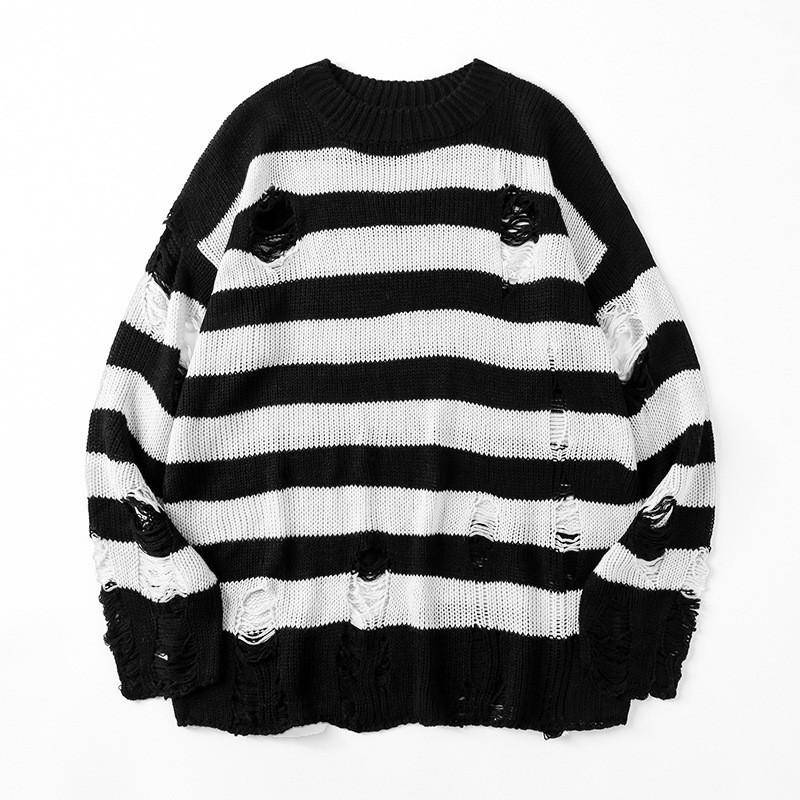 Schwarz Streifen Pullover Zerstört Zerrissene Pullover Männer Pullover Loch Stricken Pullover Männer Übergroßen Sweatshirt Harajuku Langarm Tops L Schwarz Streifen Pullover Zerstört Zerrissene Pullover Männer Pullover Loch Stricken Pullover Männer Übergroßen Sweatshirt Harajuku Langarm Tops L von Joom DACH