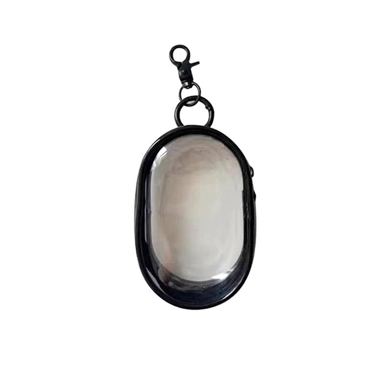 Schwarz Weiß Oval PVC Transparent Kosmetik Tasche Organizer Puppe Display Tasche Tragbare Kopfhörer Münze Daten Kabel Ladegerät Lagerung Beutel schwarz von Joom DACH