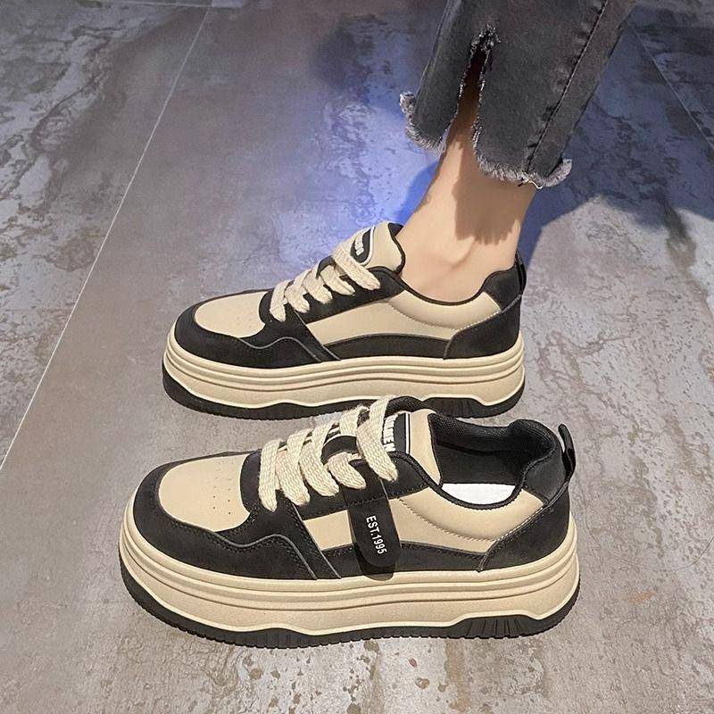 Schwarz-Weiß Panda Schuhe Kinder Früher Frühling Einzelne Kleine Weiße Schuhe Neue Freizeitschuhe Retro Board Schuhe Plateau Muffin Schuhe 40 schwarz von Joom DACH