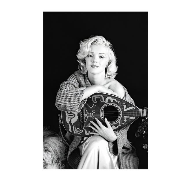 Schwarz-Weiß-Poster mit Marilyn Monroe, Mode-Leinwandgemälde, HD-Drucke, Portrait-Wandkunst, Bilder für Wohnzimmer, Wohnkultur 50x70cm No Framed von Joom DACH