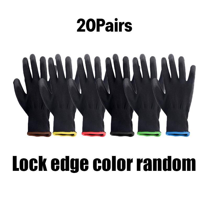 Schwarze, PU-beschichtete Arbeitshandschuhe, atmungsaktiv, rutschfest, für Fabrikmaschinen, Gartenarbeit, Holzbearbeitung, Arbeiten im Freien, Autoreparaturbedarf M von Joom DACH