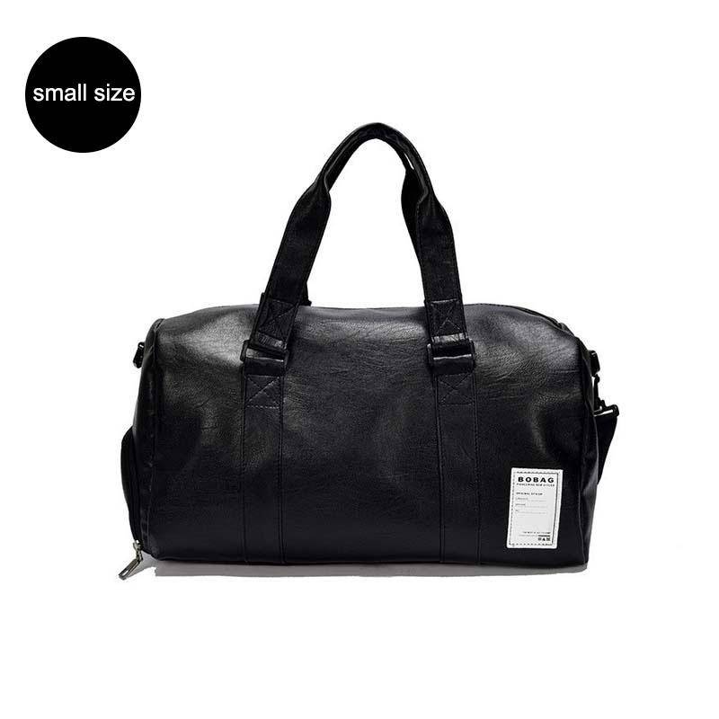Schwarze Fitness-Sporttaschen Reisetasche Herren Damen PU-Leder Sport Umhängetasche Reisegepäck Handtasche S von Joom DACH