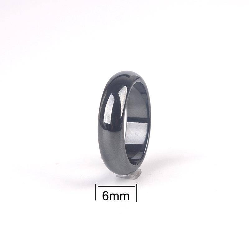 Schwarze Magnetische Hämatit Gebogene Partnerringe - Europäischer & Amerikanischer Modestil für Männer und Frauen Size 8 von Joom DACH