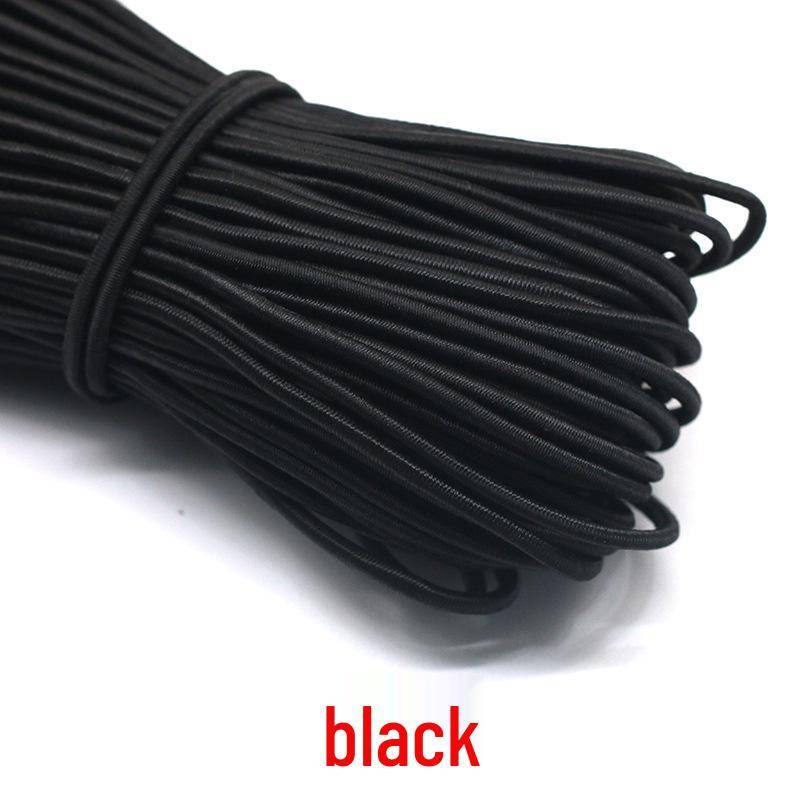 Schwarze Runde Elastische Schnürsenkel - Hochelastische Gummibänder, Bunte Dünne Kordel-Accessoires von Joom DACH