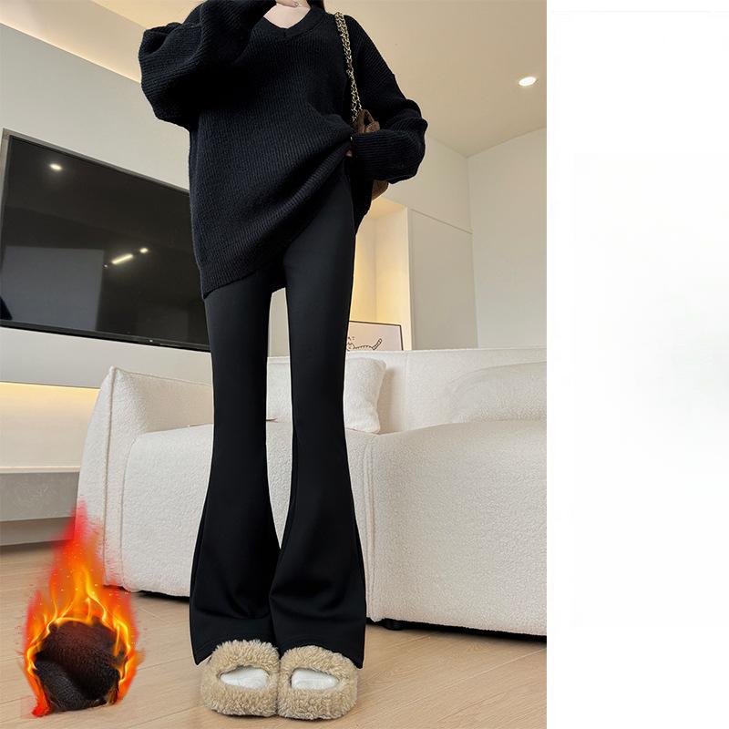 Schwarze Schlaghosen Damen Frühling und Herbst Neu Hochtailliert Fallend und Dünn Weitbeinige Hosen XXL von Joom DACH