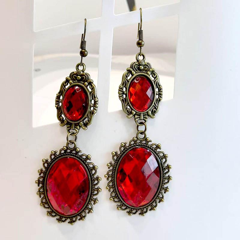 Schwarze Spitze Blume Damen Halskette Rote Steine Ketten Choker Schmuck Geschenk für Damen und Mädchen Elegantes Geburtstagsfeier Accessoire von Joom DACH