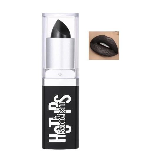 Schwarzer Lippenstift, matt, perlmuttartig, antihaftbeschichtet, nährend, langanhaltend, wasserfest, hochpigmentierter Lippentönungsstift, Halloween-Lippen-Make-up-Tools für Frauen von Joom DACH
