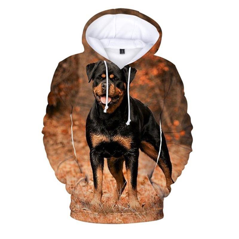 Schwarzer Rottweiler-Hunde-Hoodie für Männer 3D-Druck-Sweatshirts Frühling Herbst Hoodies Frauen Mode Pullover Streetwear Kindermantel S von Joom DACH