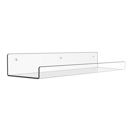 Schwebendes Regal aus Acryl, dick, robust, für Büro, Wohnzimmer, Schlafzimmer, Badezimmer, Küche, Wandhalterung, Aufbewahrung reinfarbig von Joom DACH