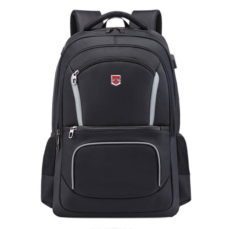 Schweizer neuer wasserdichter Herren-Rucksack 17 Zoll Laptop Schultaschen Mode USB-Lade-Reiserucksack Frauen Mochila Männlich 17 Inches schwarz von Joom DACH