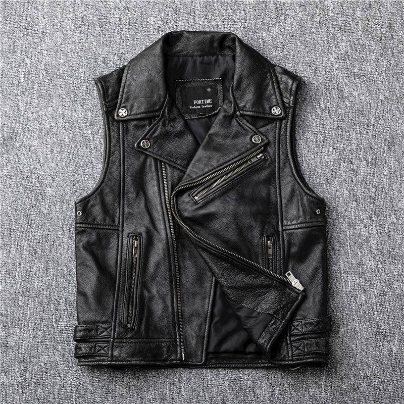 Schwere Motorrad Harley Weste Vintage Do Old Head Layer Leder Lederjacke Leder Motorradbekleidung Mode Männer 4XL von Joom DACH