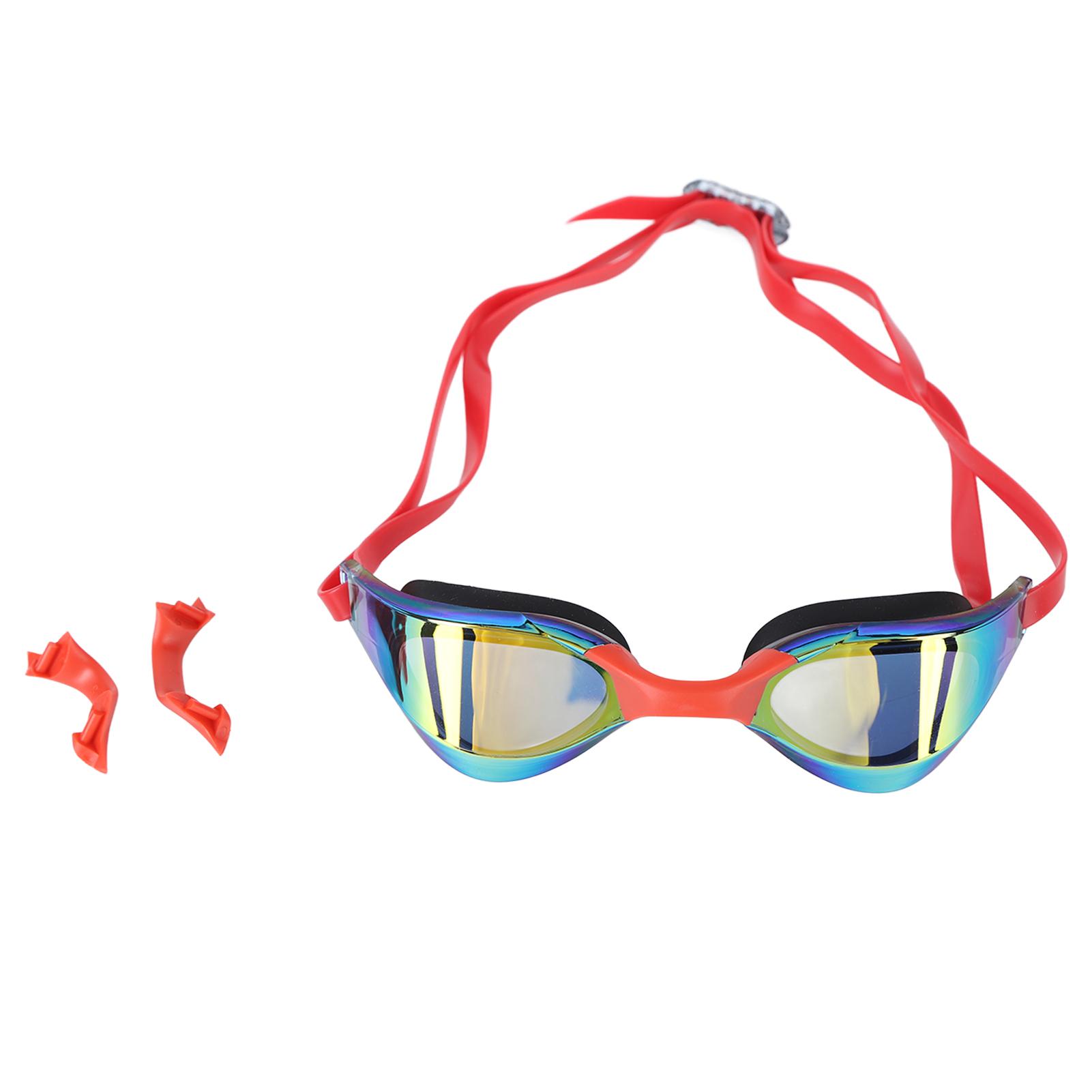Schwimmbrille für Erwachsene, auslaufsicher, UV-Schutz, Schwimm-Rennbrille, hochauflösende Gläser, weiß von Joom DACH