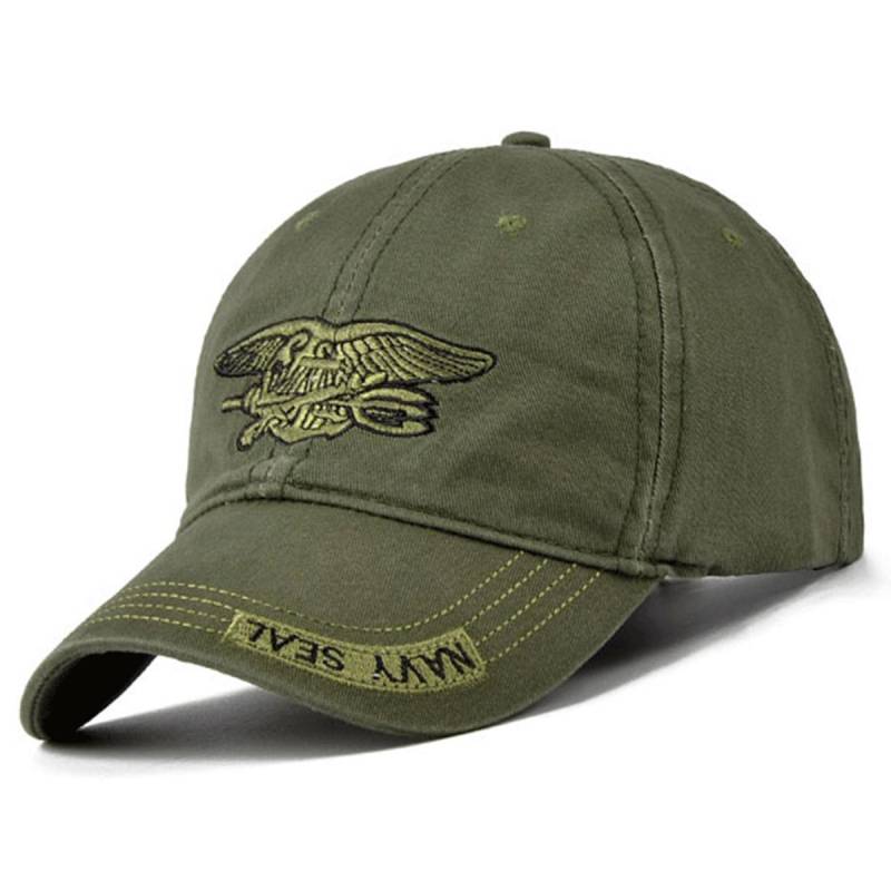 Seals Baseballmütze, modische goldene Stickerei, Papa-Mütze, Baumwoll-Sportmütze, verstellbare Snapback-Mützen für Herren armee grüne von Joom DACH