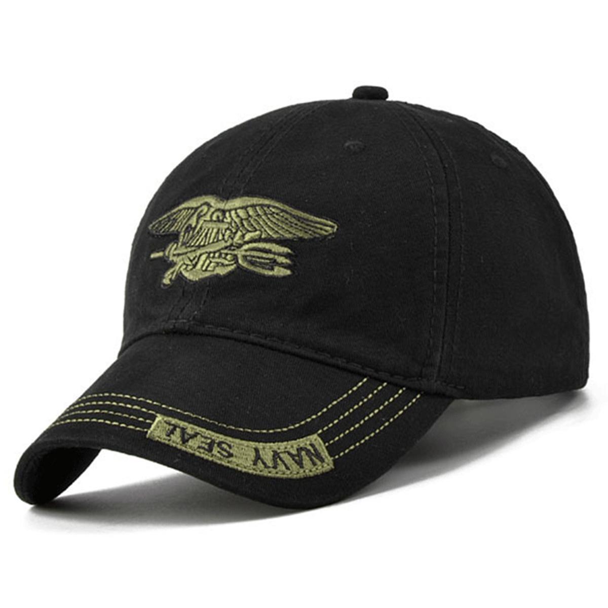 Seals Baseballmütze, modische goldene Stickerei, Papa-Mütze, Baumwoll-Sportmütze, verstellbare Snapback-Mützen für Herren schwarz von Joom DACH