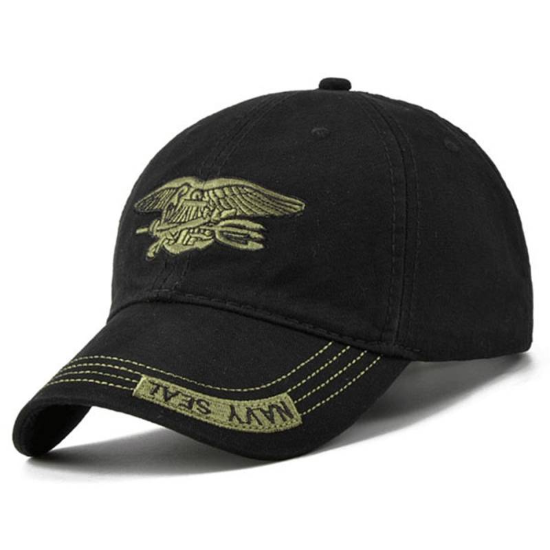 Seals Baseballmütze, modische goldene Stickerei, Papa-Mütze, Baumwoll-Sportmütze, verstellbare Snapback-Mützen für Herren schwarz von Joom DACH