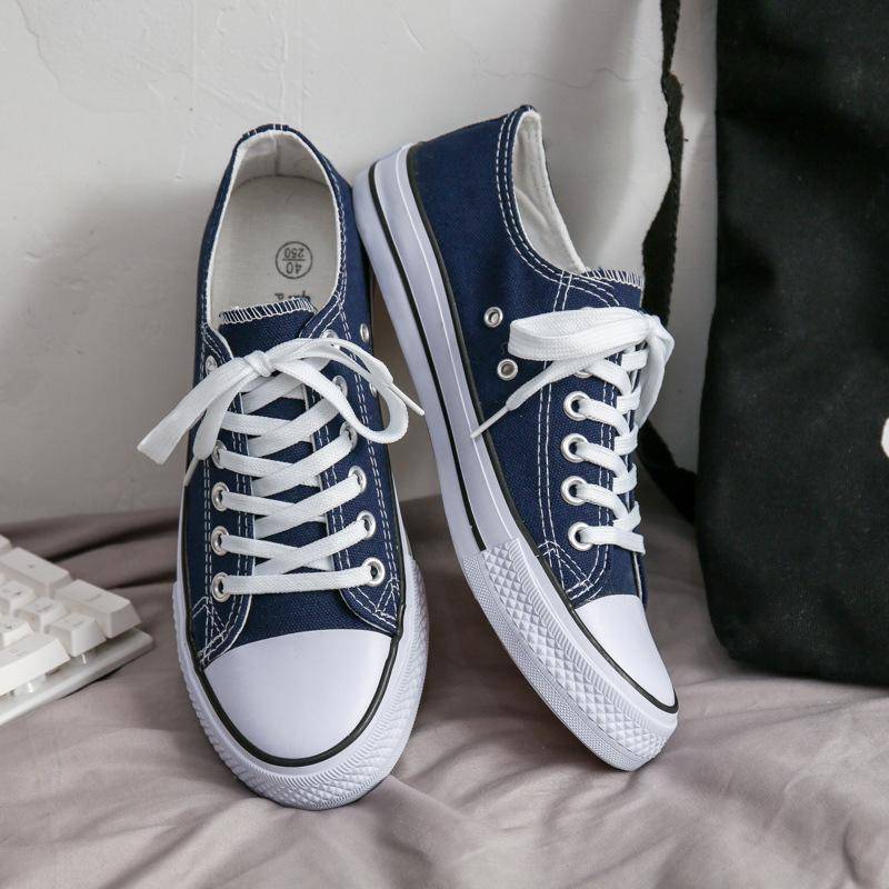 Segeltuchschuhe Trend Plus Size Paar Schuhe Joker Atmungsaktive vulkanisierte Herren Neue Herrenschuhe 42 blau von Joom DACH