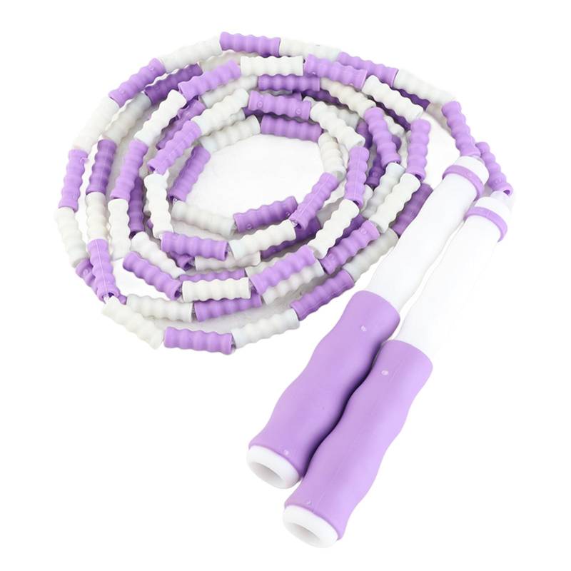 Segmentiertes Springseil, verstellbar, entwirrt, mit Perlen, flexibel, PP-Kunststoff, Springseil für Kinder, Violett violett von Joom DACH