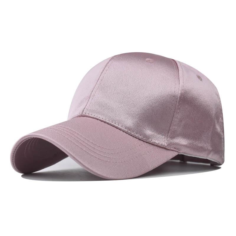 Seide Satin Frauen Männer Baseball Caps Glänzend Einfache Korea Sonnenhut Sommer Baseball Hüte Hip Hop Visier Hut 54-60cm von Joom DACH