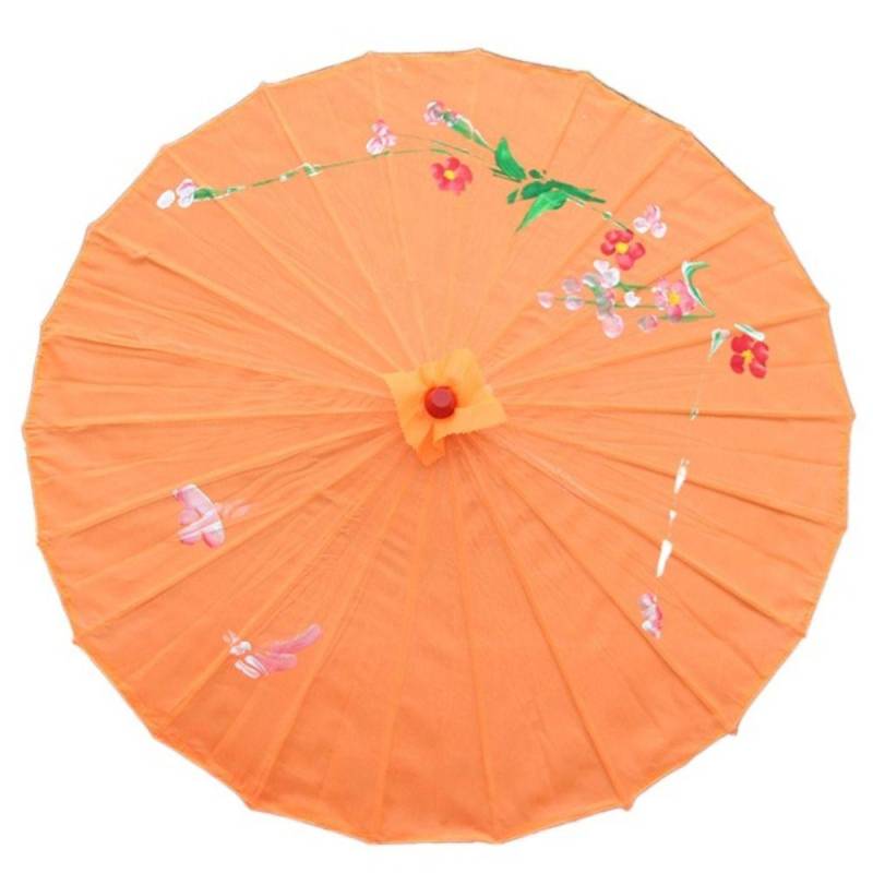 Seidenölpapier Regenschirm Chinesischer traditioneller faltbarer Tanzschirm Klassischer Tanz 56cm/22.05in orange von Joom DACH