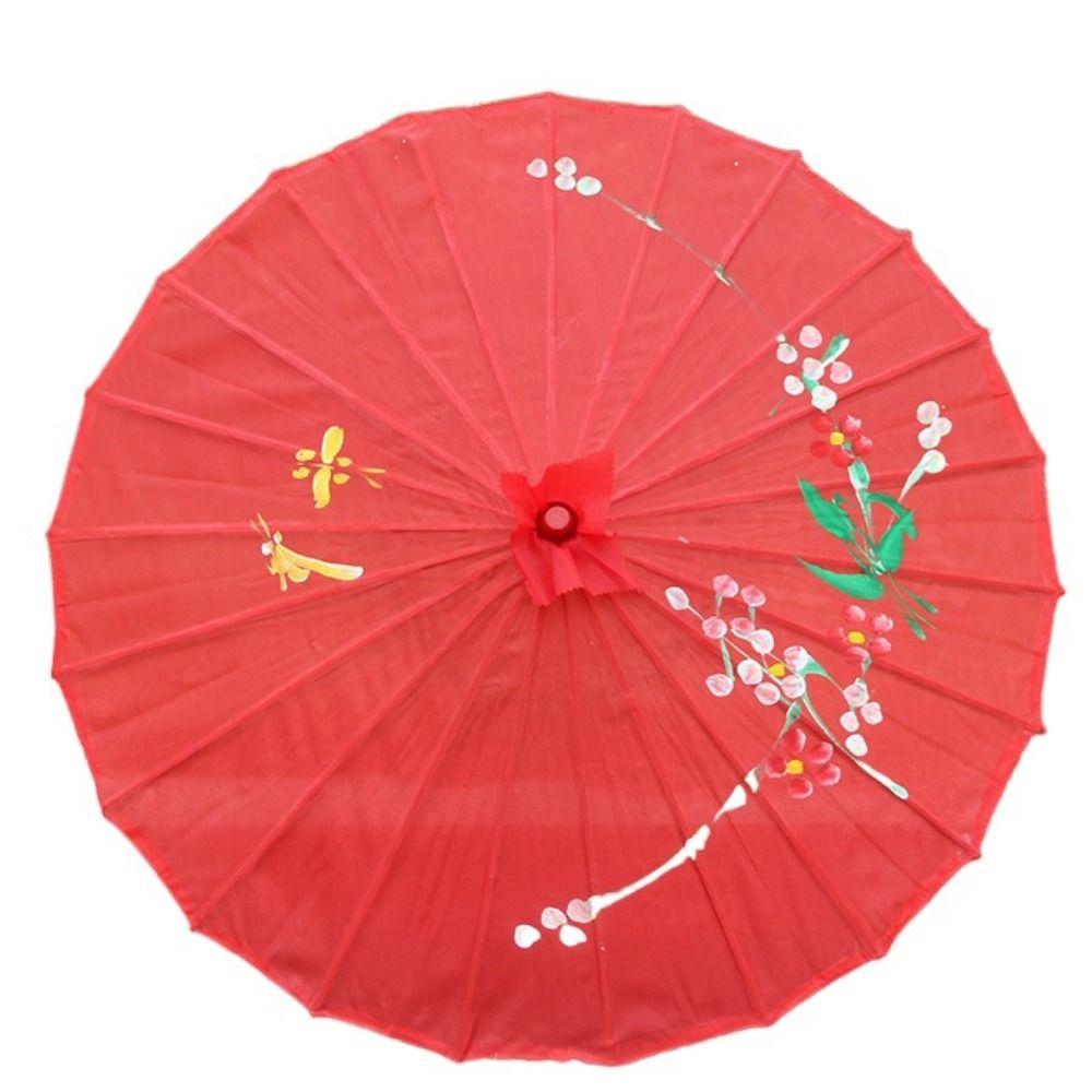Seidenölpapier Regenschirm Chinesischer traditioneller faltbarer Tanzschirm Klassischer Tanz 82cm/32.28in rot von Joom DACH