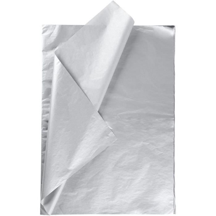 Seidenpapier - Creotime - 50 x 70 cm - 25 Blatt - Silber - Transparenzeffekte von Joom DACH