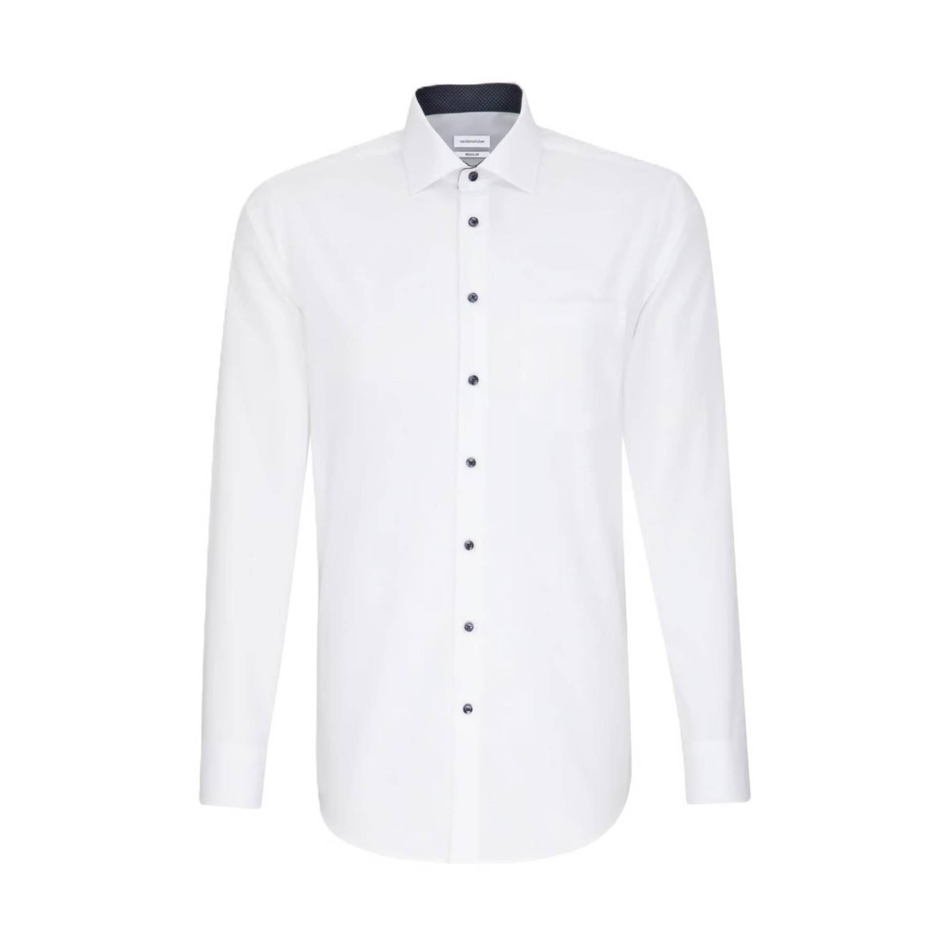 Seidensticker Herren Patch Kontrastpanel Regular Formales Hemd 17.75 weiß von Joom DACH