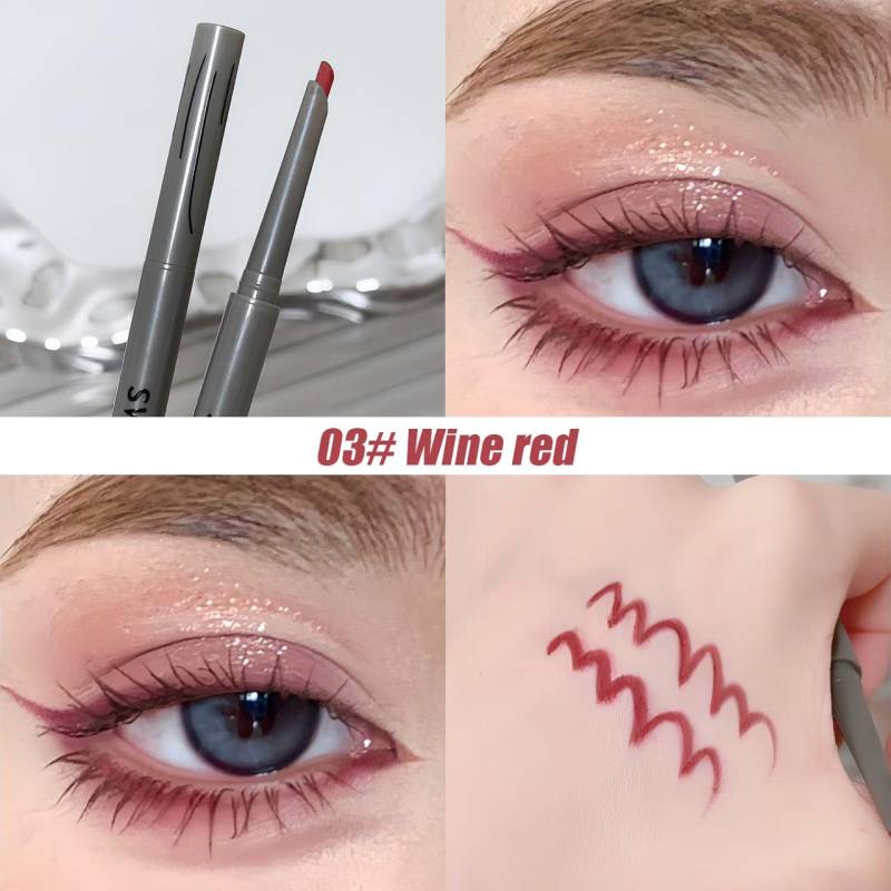 Seidiger Langanhaltender Eyeliner Stift Eyeliner Stift Natürlich Matt Weinrot Eyeliner Leicht zu Färben Wasserdichtes Augen Make-up Kosmetik 03# von Joom DACH