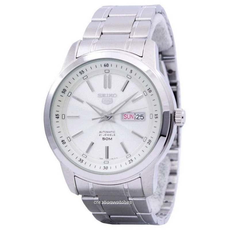 Seiko 5 Automatik 21 Steine SNKM83 SNKM83K1 SNKM83K Herrenuhr weiß von Joom DACH