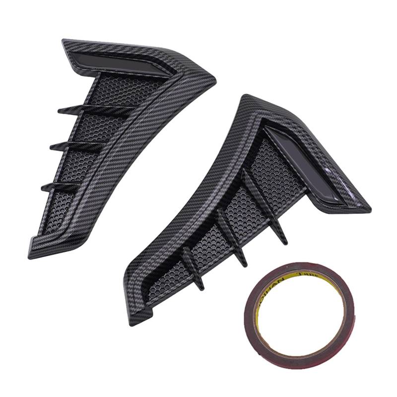 Seitliche Lüftungsschlitze für Autokotflügel, Spoiler aus TPU-Kohlefaser, dekorative Aufkleber für Kotflügel, Dekore für Außenlufteinlässe A von Joom DACH
