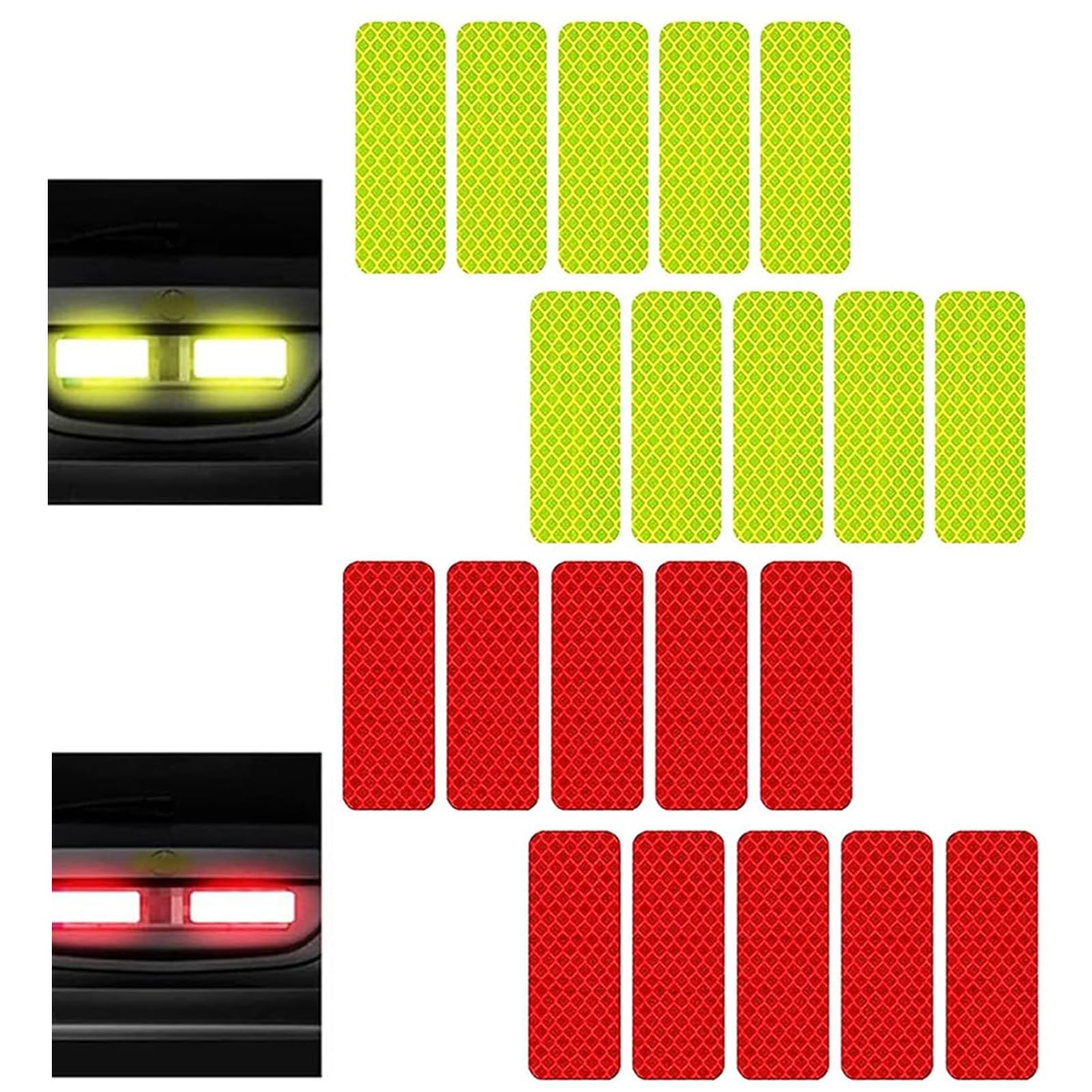 Selinear Reflektierende Aufkleber 20 Stück Reflektierendes Klebeband Auto Sicherheitswarnsiegel Fluoreszierende Unfallverhütung grün von Joom DACH