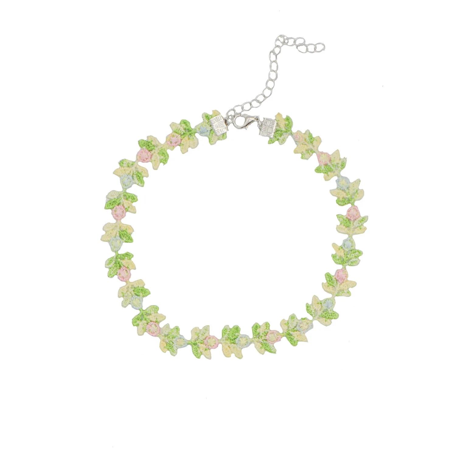 Sen-Serie weicher Schwester-Schmuck für Mädchen, grünes Halsband, pfirsichfarbenes Herz, Schleife, Halskette, Halsband, Schlüsselbeinkette von Joom DACH