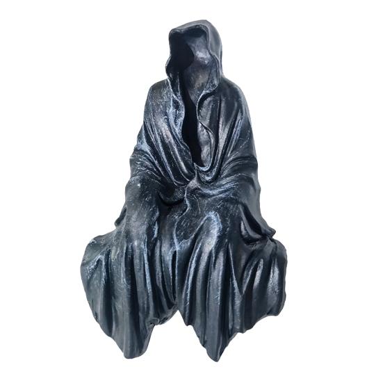 Sensenmann Figur Gothic Schwarze Robe Tod Harz Statue Skulptur Home Office Desktop Bücherregal Dekoration Ornament Halloween Festival Geschenk S von Joom DACH
